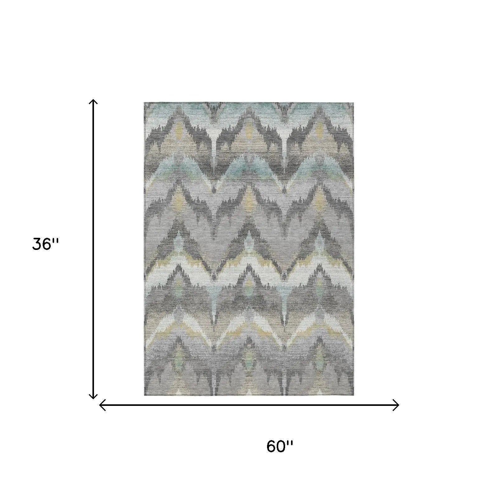 3' X 5' Gray And Silver Abstract Washable Indoor Outdoor Area Rug Homeroots Outdoor