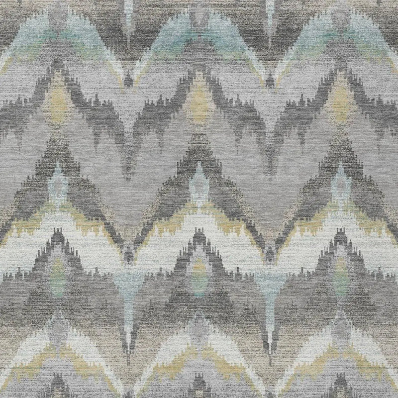 3' X 5' Gray And Silver Abstract Washable Indoor Outdoor Area Rug Homeroots Outdoor
