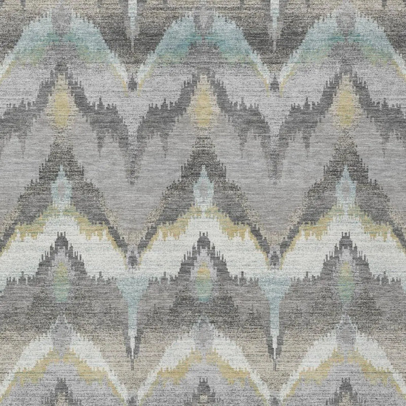 3' X 5' Gray And Silver Abstract Washable Indoor Outdoor Area Rug Homeroots Outdoor
