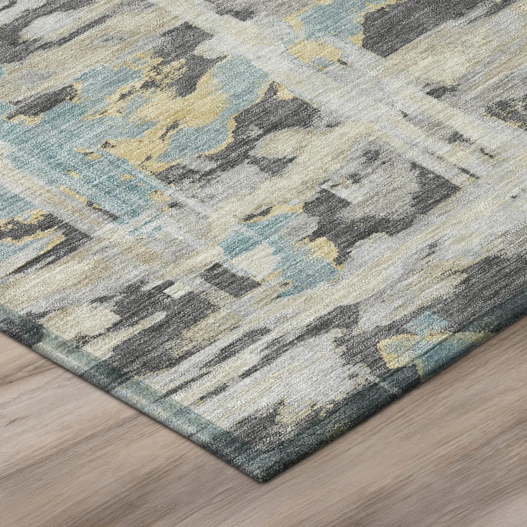 3' X 5' Gray And Silver Abstract Washable Indoor Outdoor Area Rug Homeroots Outdoor