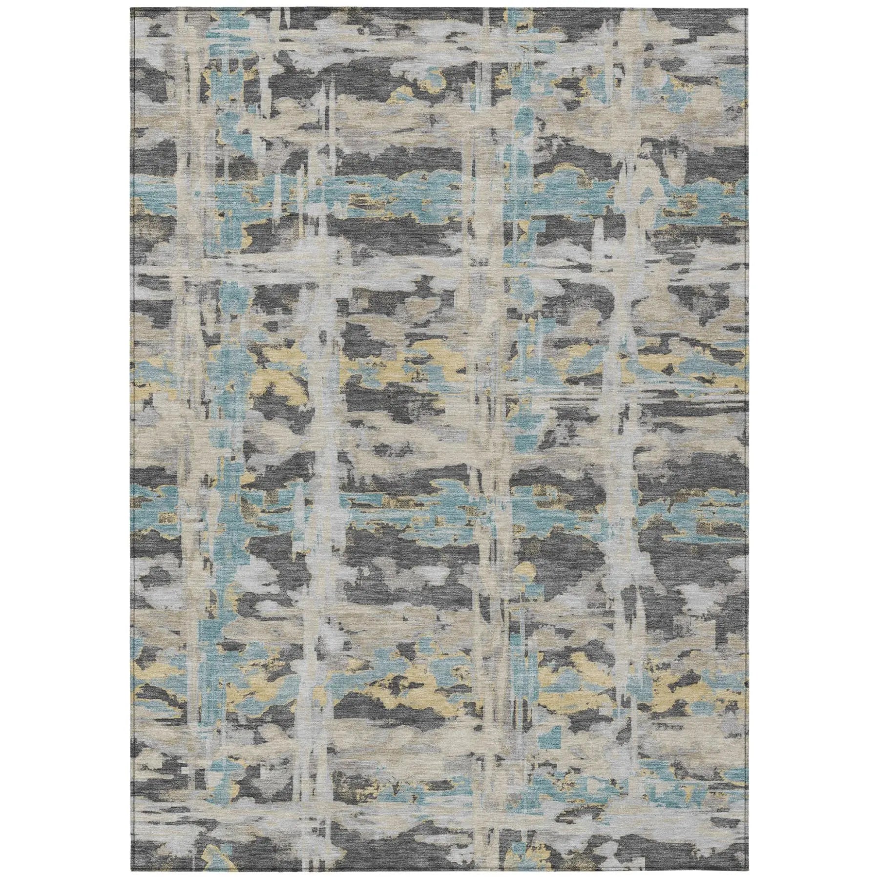3' X 5' Gray And Silver Abstract Washable Indoor Outdoor Area Rug Homeroots Outdoor