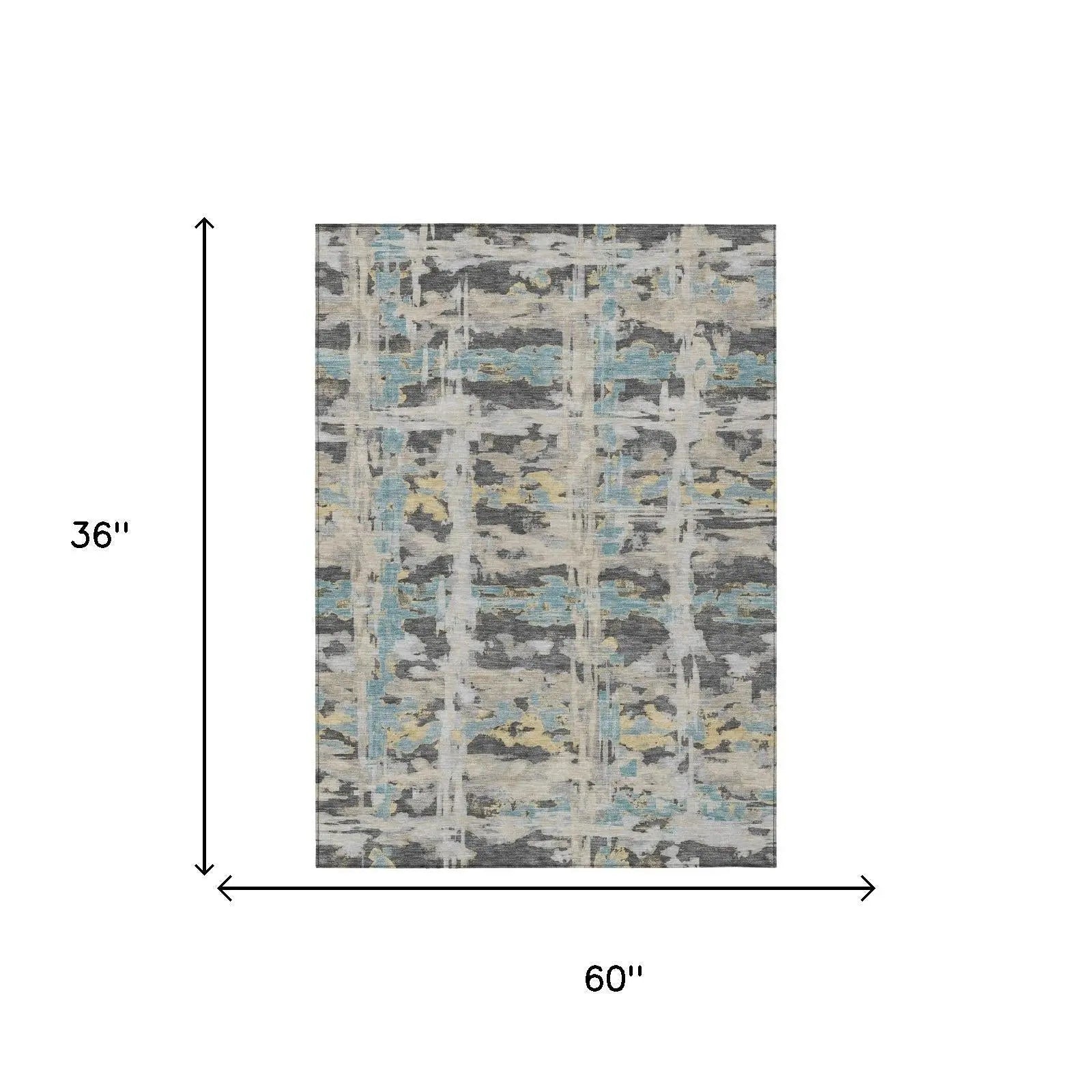 3' X 5' Gray And Silver Abstract Washable Indoor Outdoor Area Rug Homeroots Outdoor