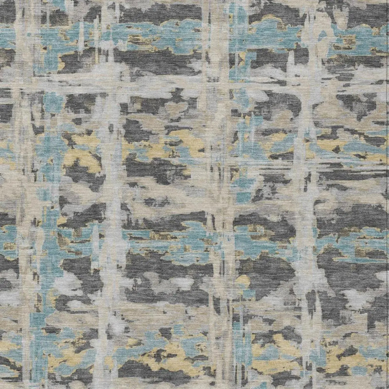 3' X 5' Gray And Silver Abstract Washable Indoor Outdoor Area Rug Homeroots Outdoor