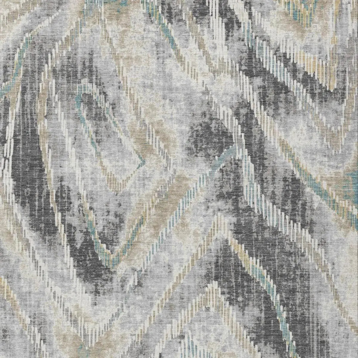 3' X 5' Gray And Silver Abstract Washable Indoor Outdoor Area Rug Homeroots Outdoor