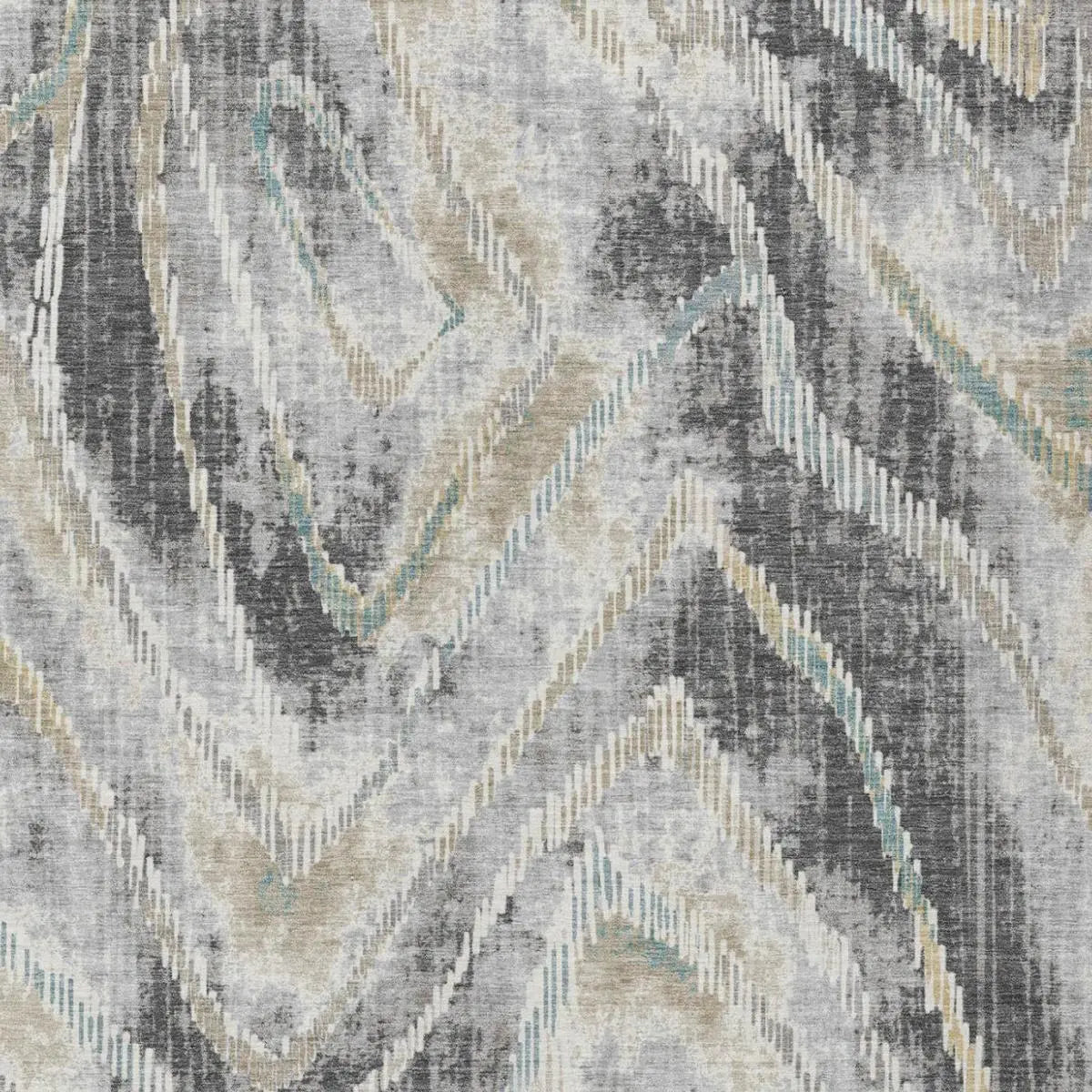 3' X 5' Gray And Silver Abstract Washable Indoor Outdoor Area Rug Homeroots Outdoor