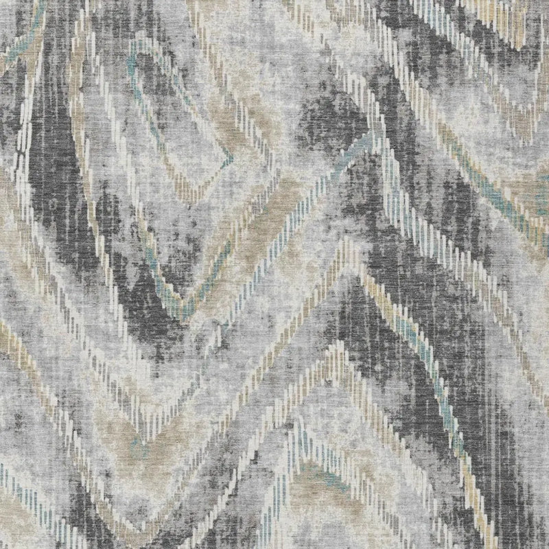 3' X 5' Gray And Silver Abstract Washable Indoor Outdoor Area Rug Homeroots Outdoor