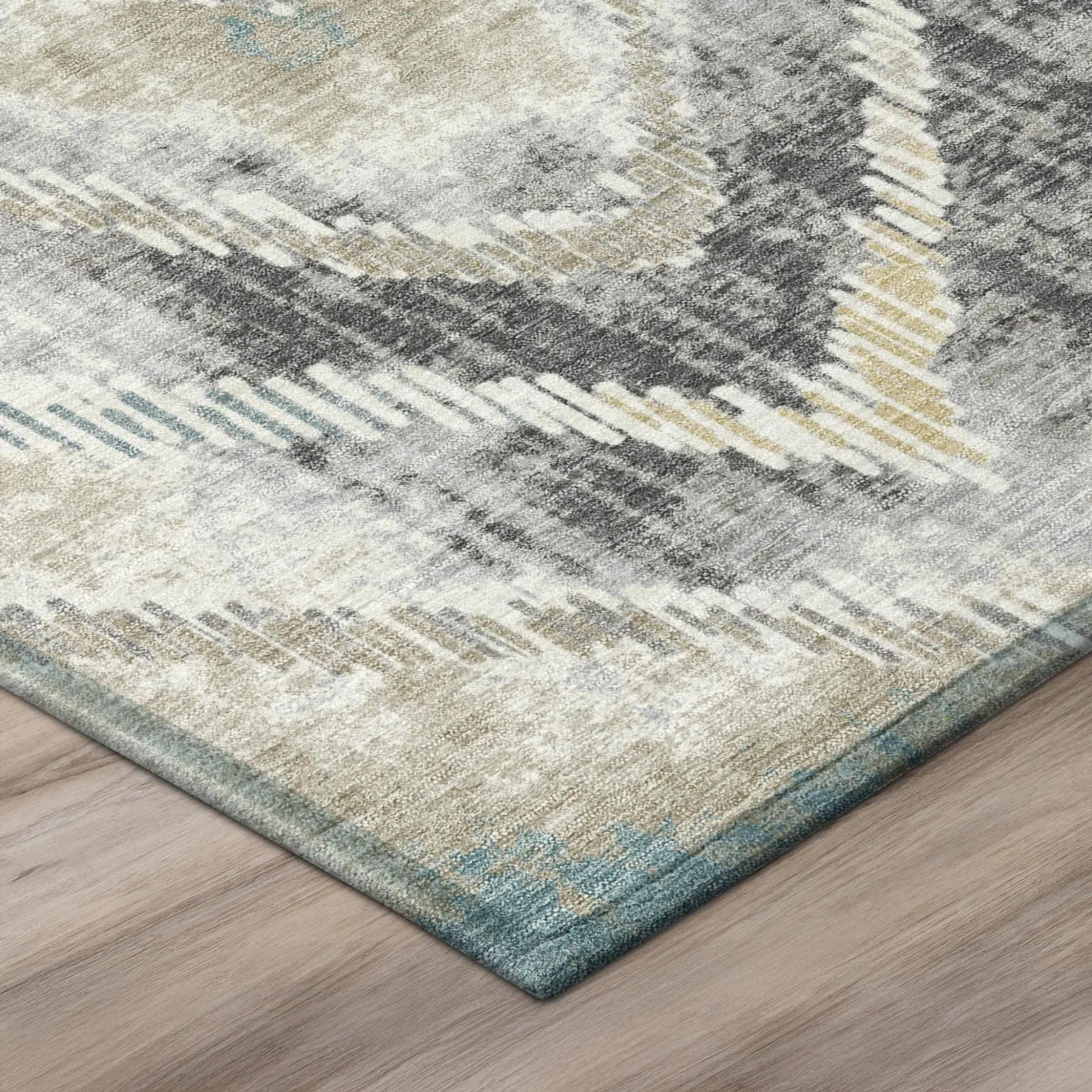 3' X 5' Gray And Silver Abstract Washable Indoor Outdoor Area Rug Homeroots Outdoor