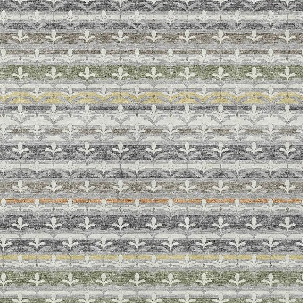 3' X 5' Gray And Silver Damask Washable Indoor Outdoor Area Rug Homeroots Outdoor