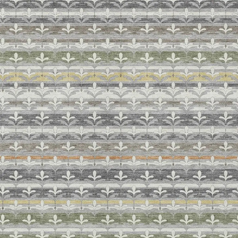 3' X 5' Gray And Silver Damask Washable Indoor Outdoor Area Rug Homeroots Outdoor