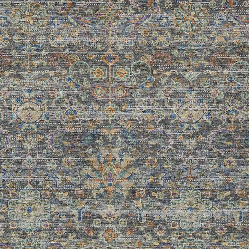 3' X 5' Gray And Silver Floral Medallion Washable Indoor Outdoor Area Rug Homeroots Outdoor