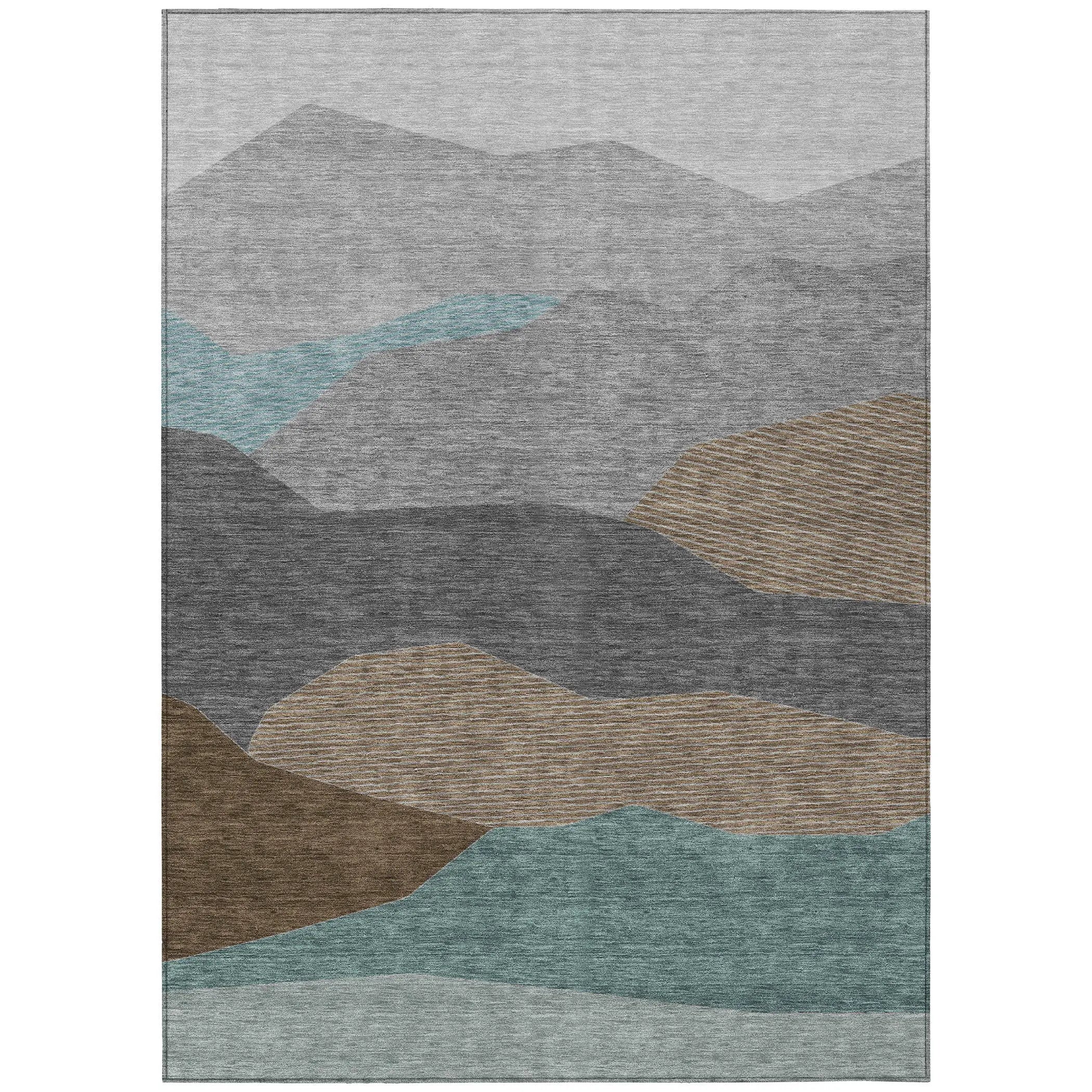 3' X 5' Gray And Silver Geometric Washable Indoor Outdoor Area Rug Homeroots Outdoor