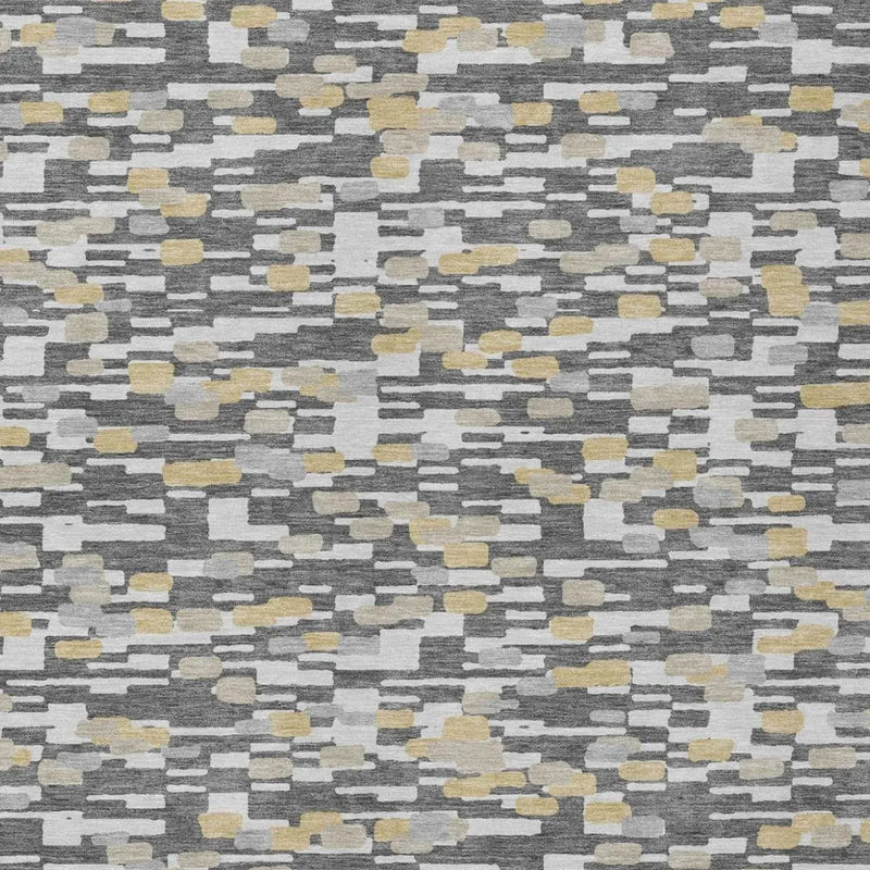 3' X 5' Gray And Silver Geometric Washable Indoor Outdoor Area Rug Homeroots Outdoor