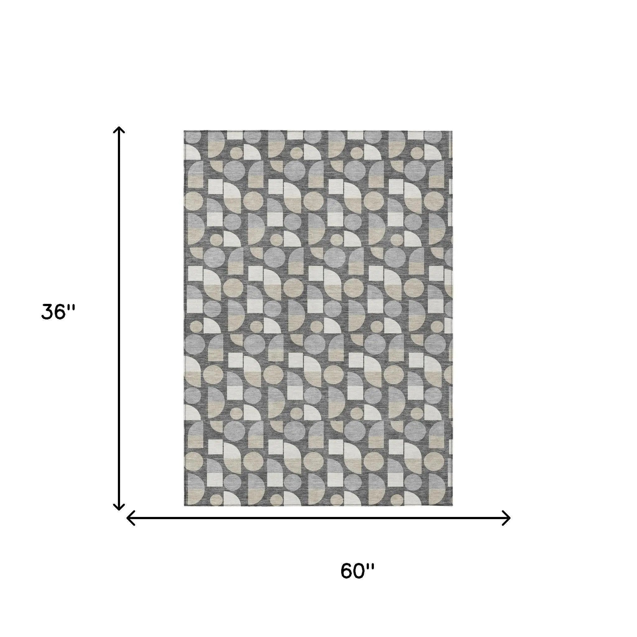 3' X 5' Gray And Silver Geometric Washable Indoor Outdoor Area Rug Homeroots Outdoor