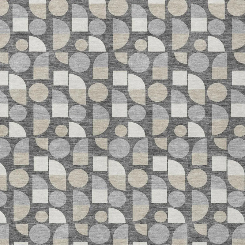 3' X 5' Gray And Silver Geometric Washable Indoor Outdoor Area Rug Homeroots Outdoor