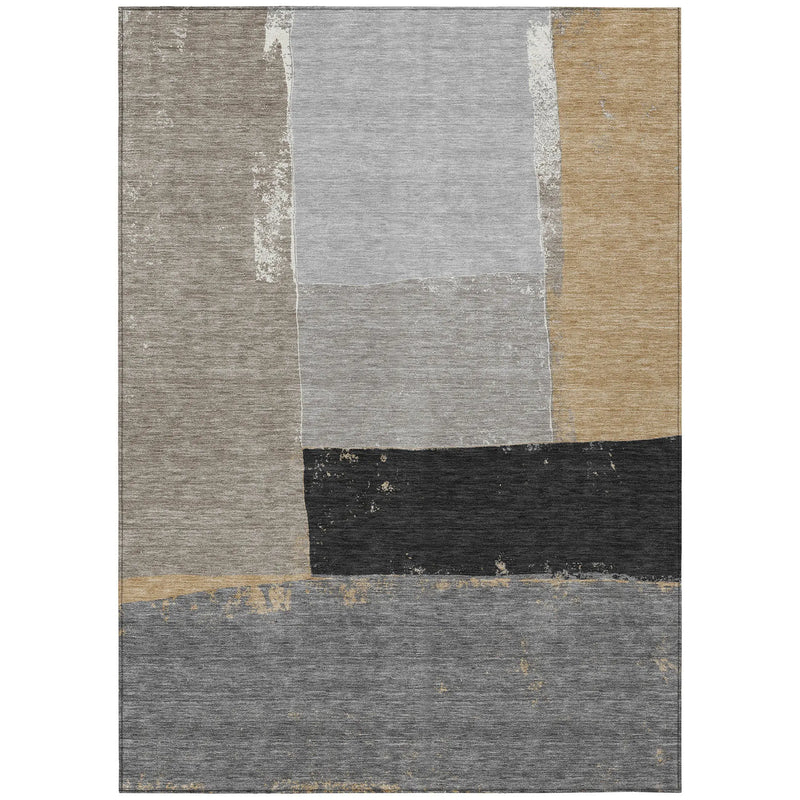 3' X 5' Gray And Silver Geometric Washable Indoor Outdoor Area Rug Homeroots Outdoor