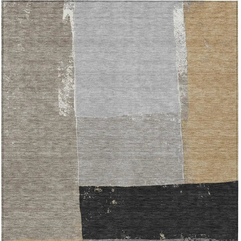 3' X 5' Gray And Silver Geometric Washable Indoor Outdoor Area Rug Homeroots Outdoor