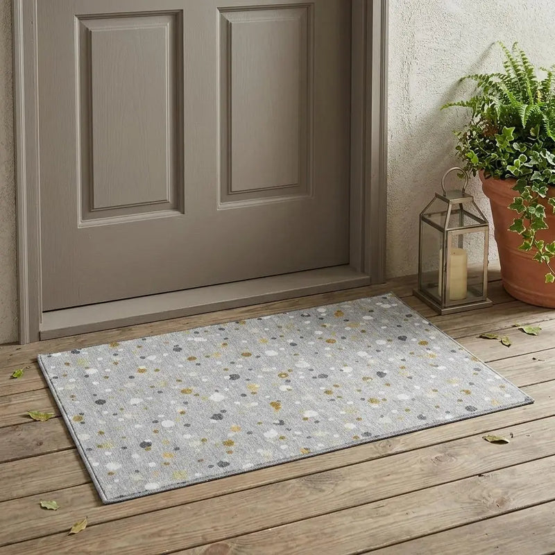 3' X 5' Gray And Silver Geometric Washable Indoor Outdoor Area Rug Homeroots Outdoor