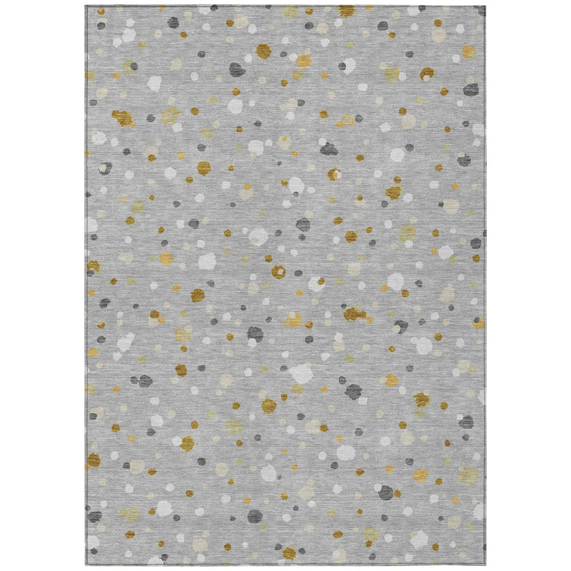 3' X 5' Gray And Silver Geometric Washable Indoor Outdoor Area Rug Homeroots Outdoor