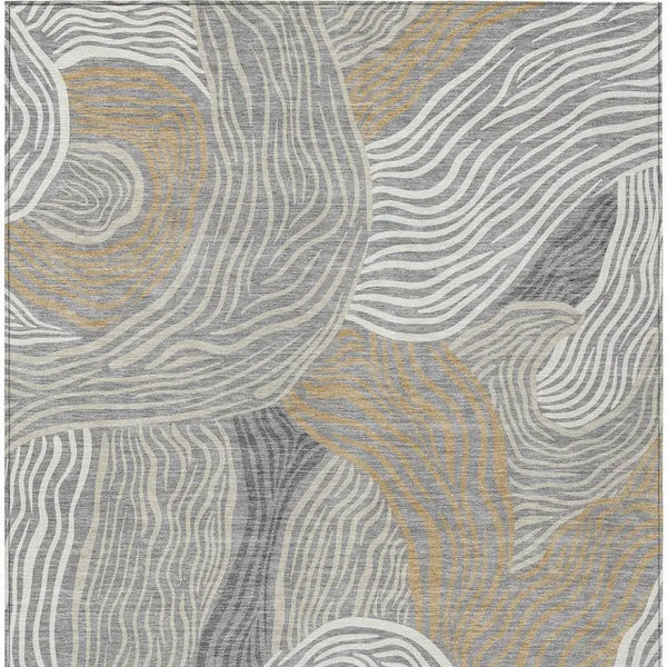 3' X 5' Gray And Silver Ikat Washable Indoor Outdoor Area Rug Homeroots Outdoor