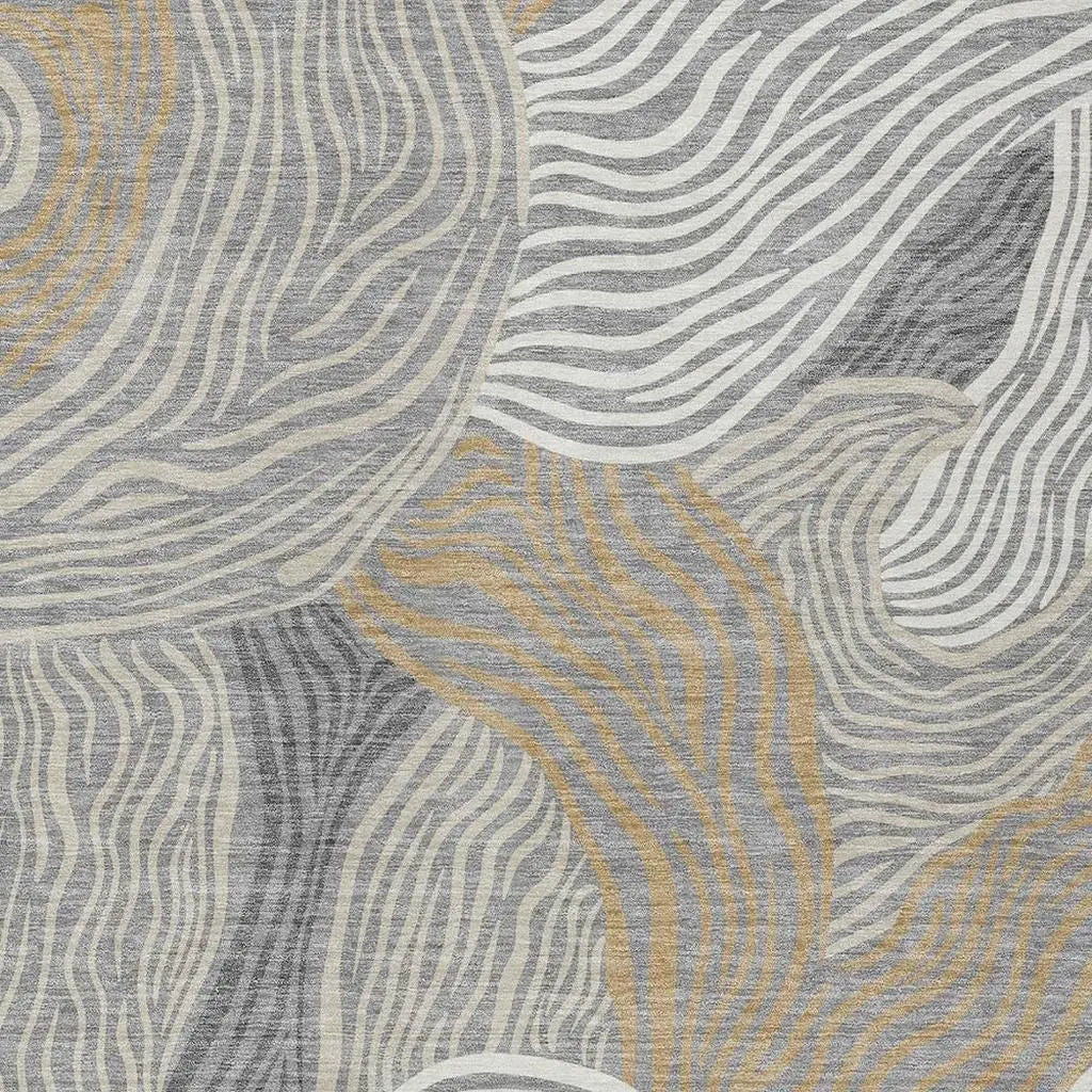 3' X 5' Gray And Silver Ikat Washable Indoor Outdoor Area Rug Homeroots Outdoor
