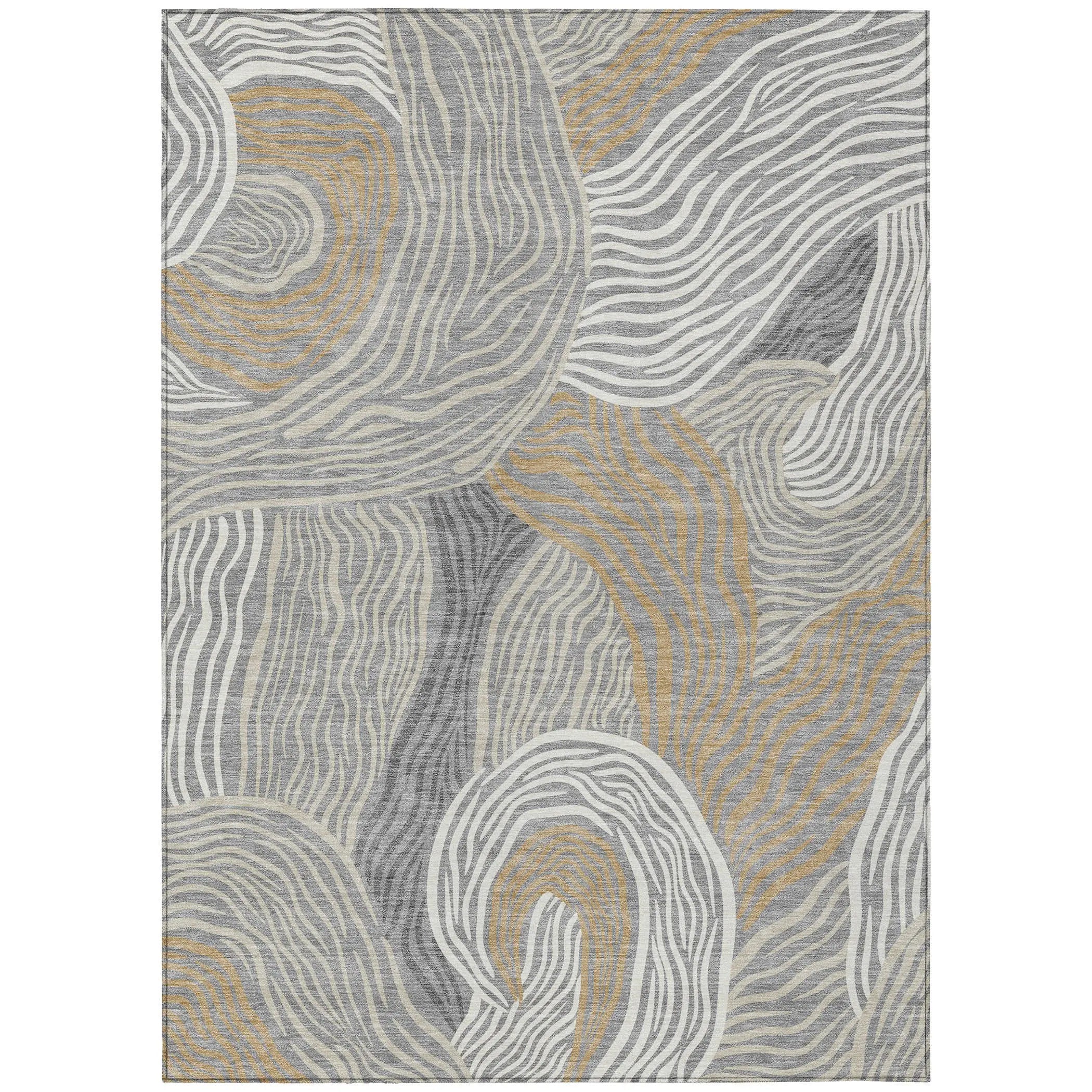 3' X 5' Gray And Silver Ikat Washable Indoor Outdoor Area Rug Homeroots Outdoor