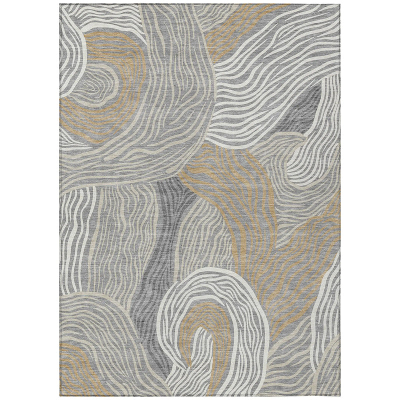3' X 5' Gray And Silver Ikat Washable Indoor Outdoor Area Rug Homeroots Outdoor