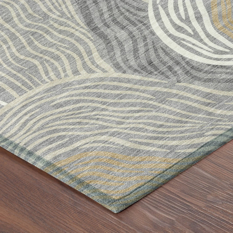 3' X 5' Gray And Silver Ikat Washable Indoor Outdoor Area Rug Homeroots Outdoor