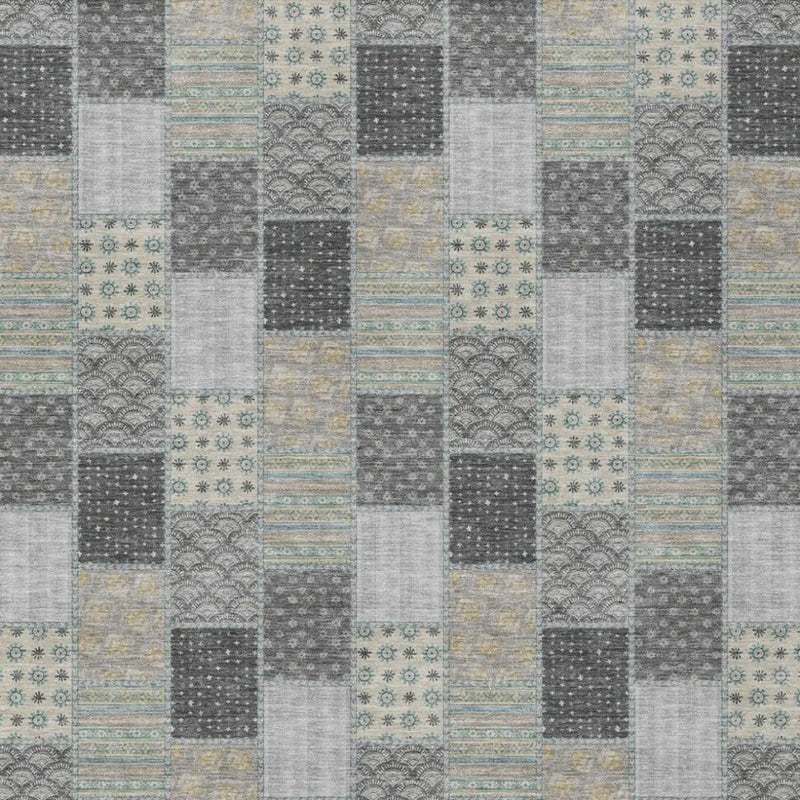 3' X 5' Gray And Silver Patchwork Washable Indoor Outdoor Area Rug Homeroots Outdoor