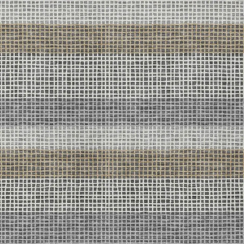 3' X 5' Gray And Silver Striped Washable Indoor Outdoor Area Rug Homeroots Outdoor