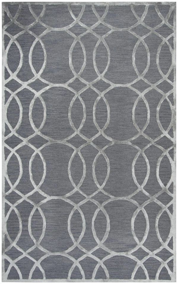 3' X 5' Gray And Silver Wool Geometric Hand Tufted Area Rug Homeroots Home Decor