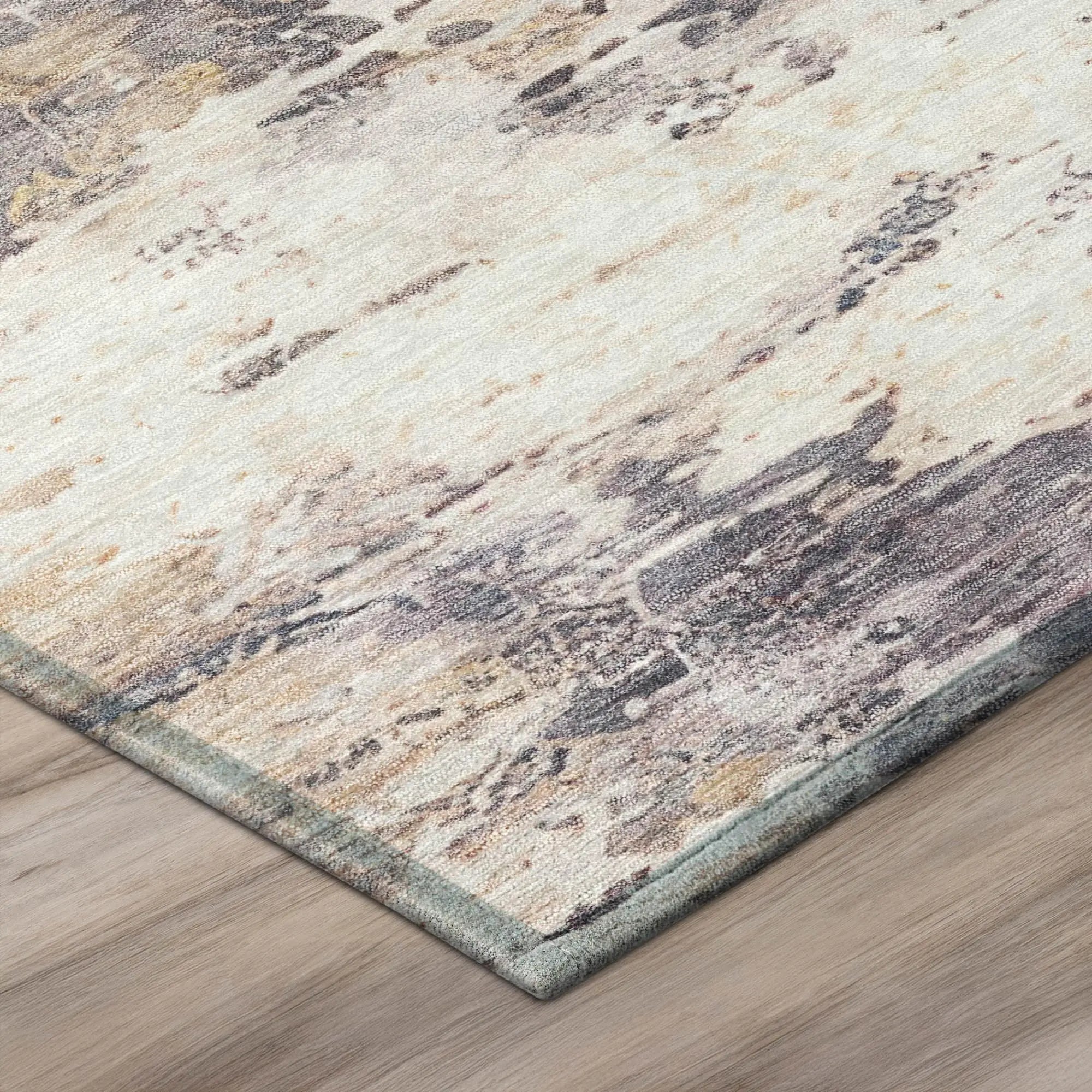 3' X 5' Gray And Tan Abstract Washable Indoor Outdoor Area Rug Homeroots Outdoor