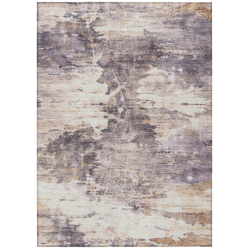 3' X 5' Gray And Tan Abstract Washable Indoor Outdoor Area Rug Homeroots Outdoor