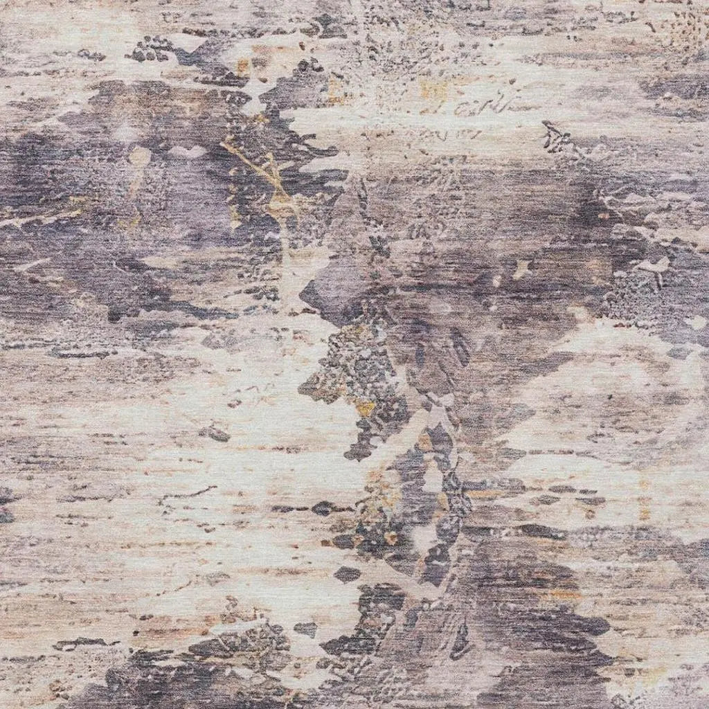 3' X 5' Gray And Tan Abstract Washable Indoor Outdoor Area Rug Homeroots Outdoor