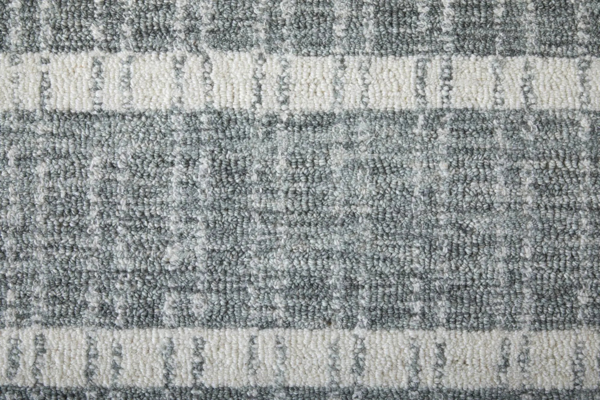 3' X 5' Gray And White Wool Striped Hand Tufted Area Rug Homeroots Home Decor