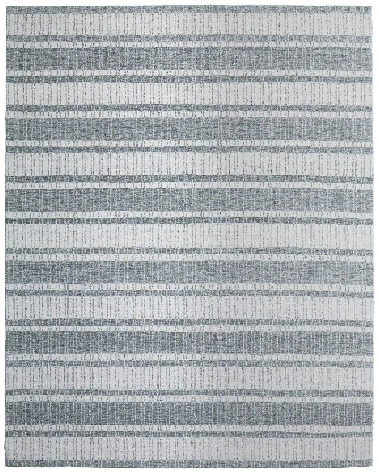 3' X 5' Gray And White Wool Striped Hand Tufted Area Rug Homeroots Home Decor
