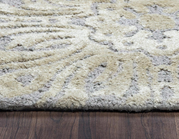 3' X 5' Gray And Yellow Wool Geometric Hand Tufted Area Rug Homeroots Home Decor
