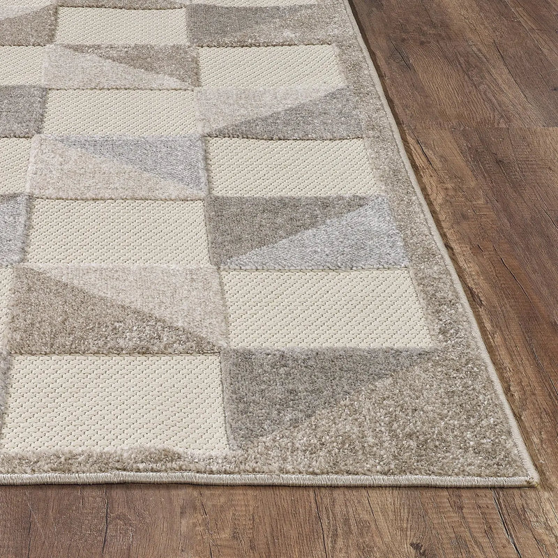 3' X 5' Gray Geometric Stain Resistant Indoor Outdoor Area Rug Homeroots Outdoor