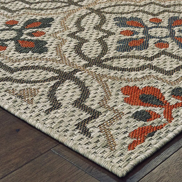 3' X 5' Gray Geometric Stain Resistant Indoor Outdoor Area Rug Homeroots Outdoor