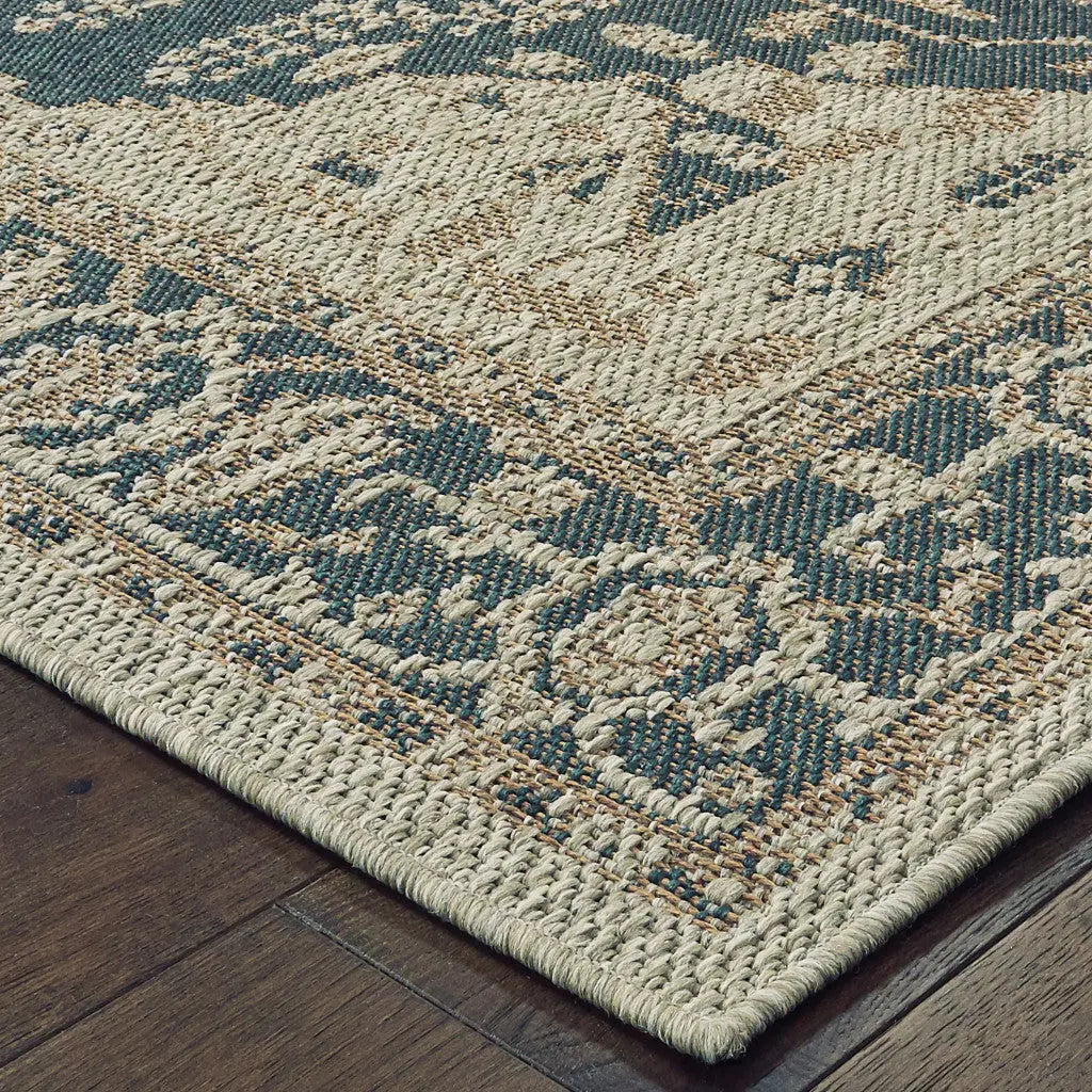 3' X 5' Gray Oriental Stain Resistant Indoor Outdoor Area Rug Homeroots Outdoor