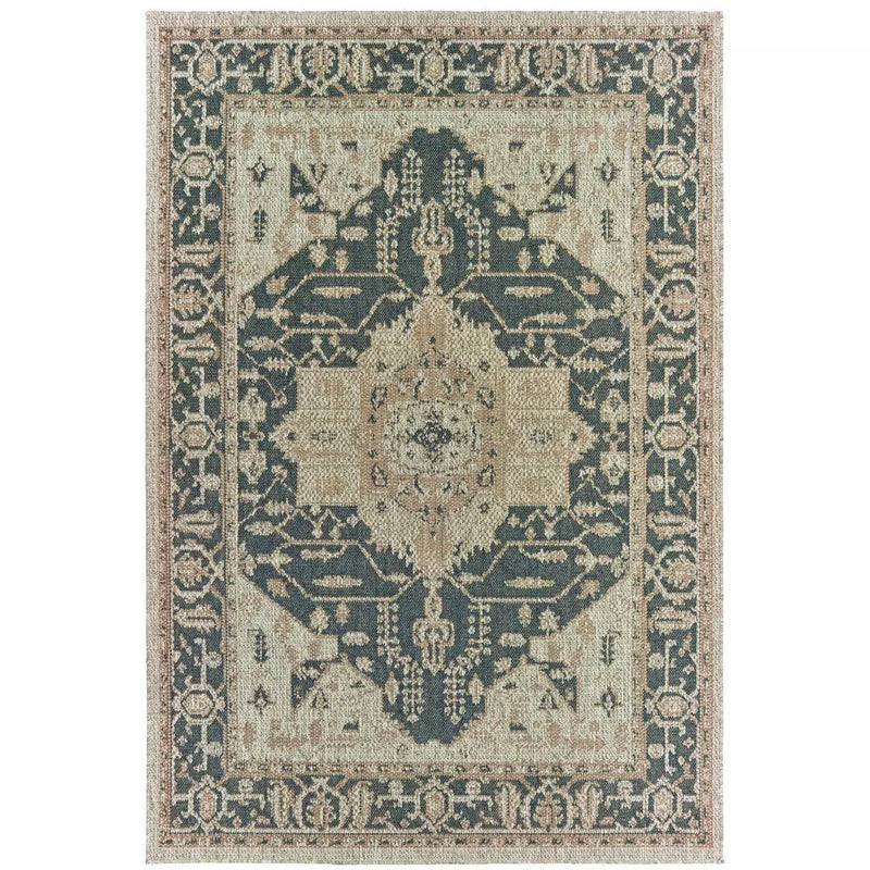 3' X 5' Gray Oriental Stain Resistant Indoor Outdoor Area Rug Homeroots Outdoor