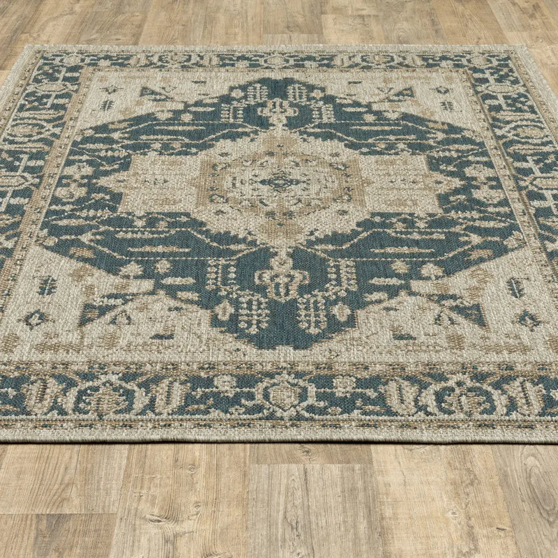 3' X 5' Gray Oriental Stain Resistant Indoor Outdoor Area Rug Homeroots Outdoor