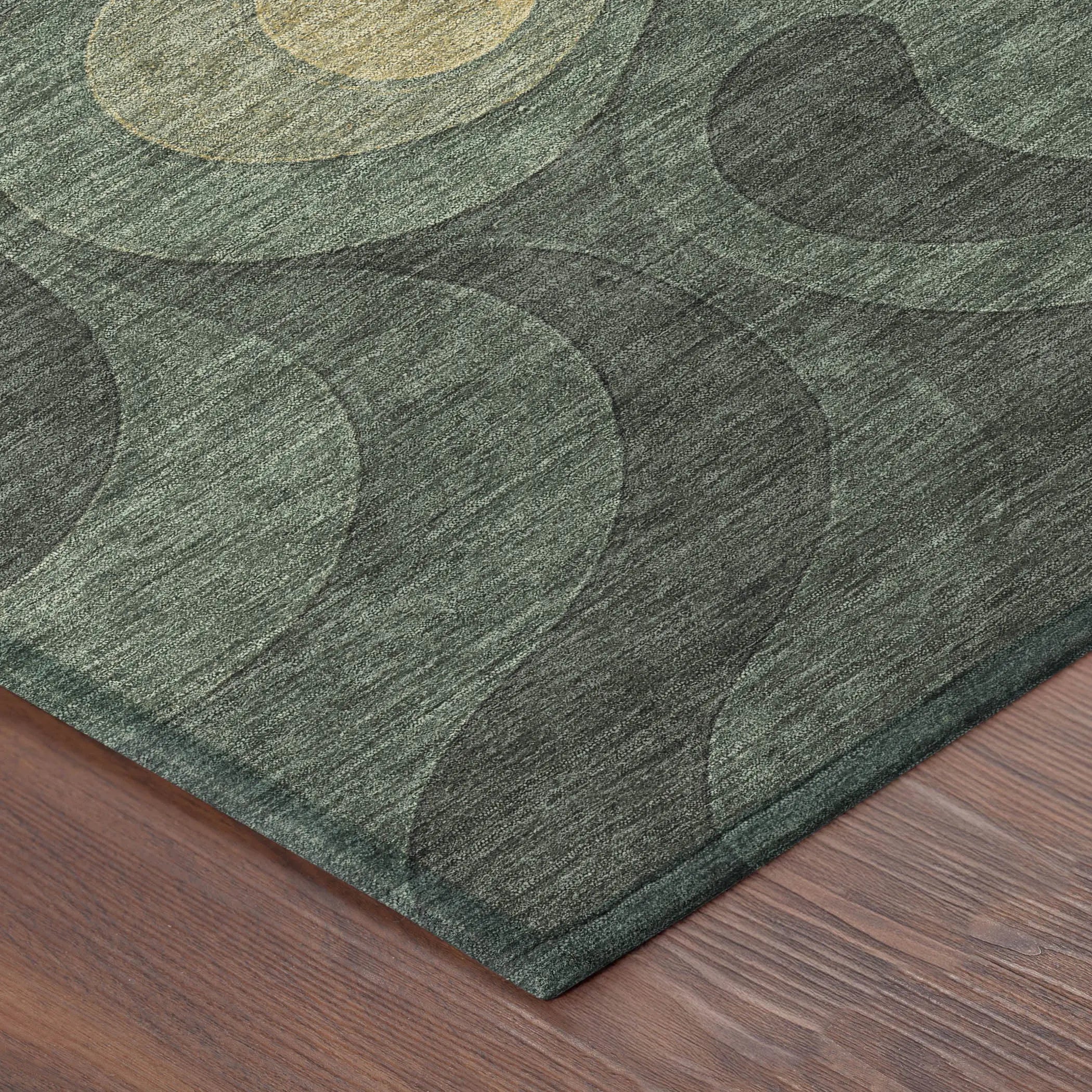 3' X 5' Green And Beige Abstract Washable Indoor Outdoor Area Rug Homeroots Outdoor