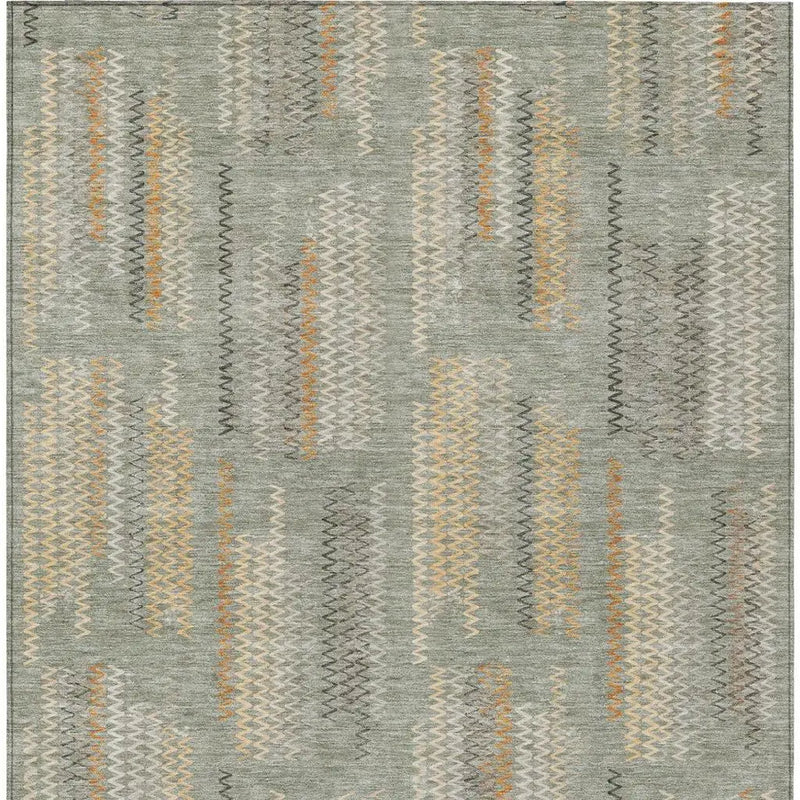 3' X 5' Green And Beige Abstract Washable Indoor Outdoor Area Rug Homeroots Outdoor