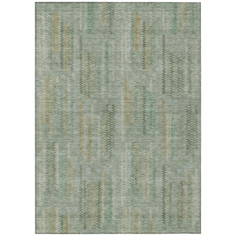 3' X 5' Green And Beige Abstract Washable Indoor Outdoor Area Rug Homeroots Outdoor