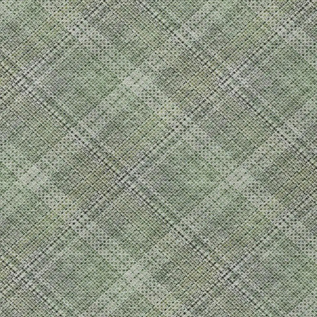 3' X 5' Green And Beige Plaid Washable Indoor Outdoor Area Rug Homeroots Outdoor