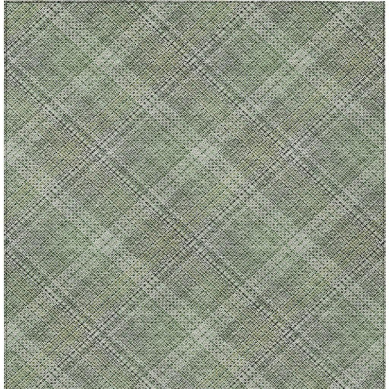 3' X 5' Green And Beige Plaid Washable Indoor Outdoor Area Rug Homeroots Outdoor