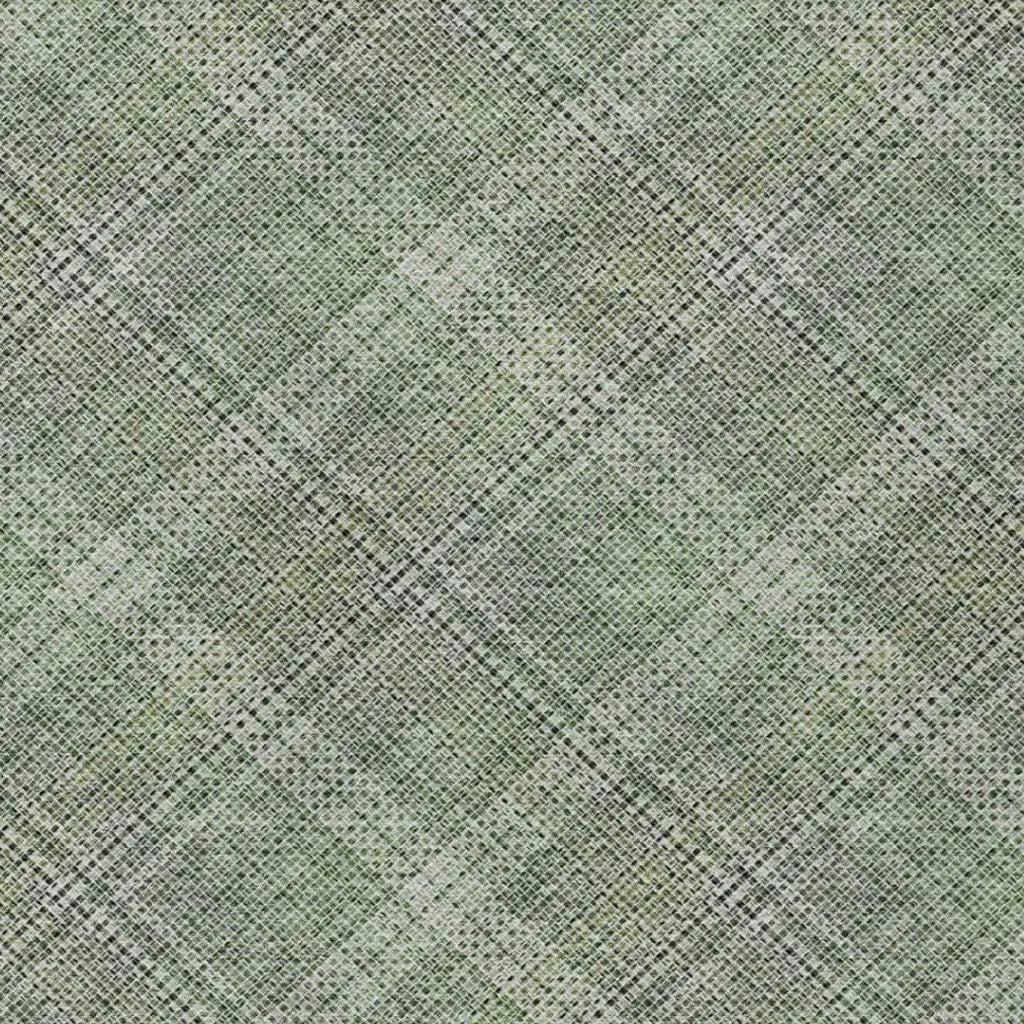 3' X 5' Green And Beige Plaid Washable Indoor Outdoor Area Rug Homeroots Outdoor