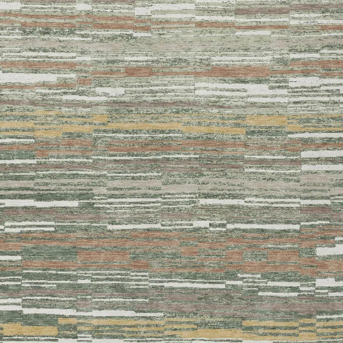 3' X 5' Green And Beige Striped Washable Indoor Outdoor Area Rug Homeroots Outdoor