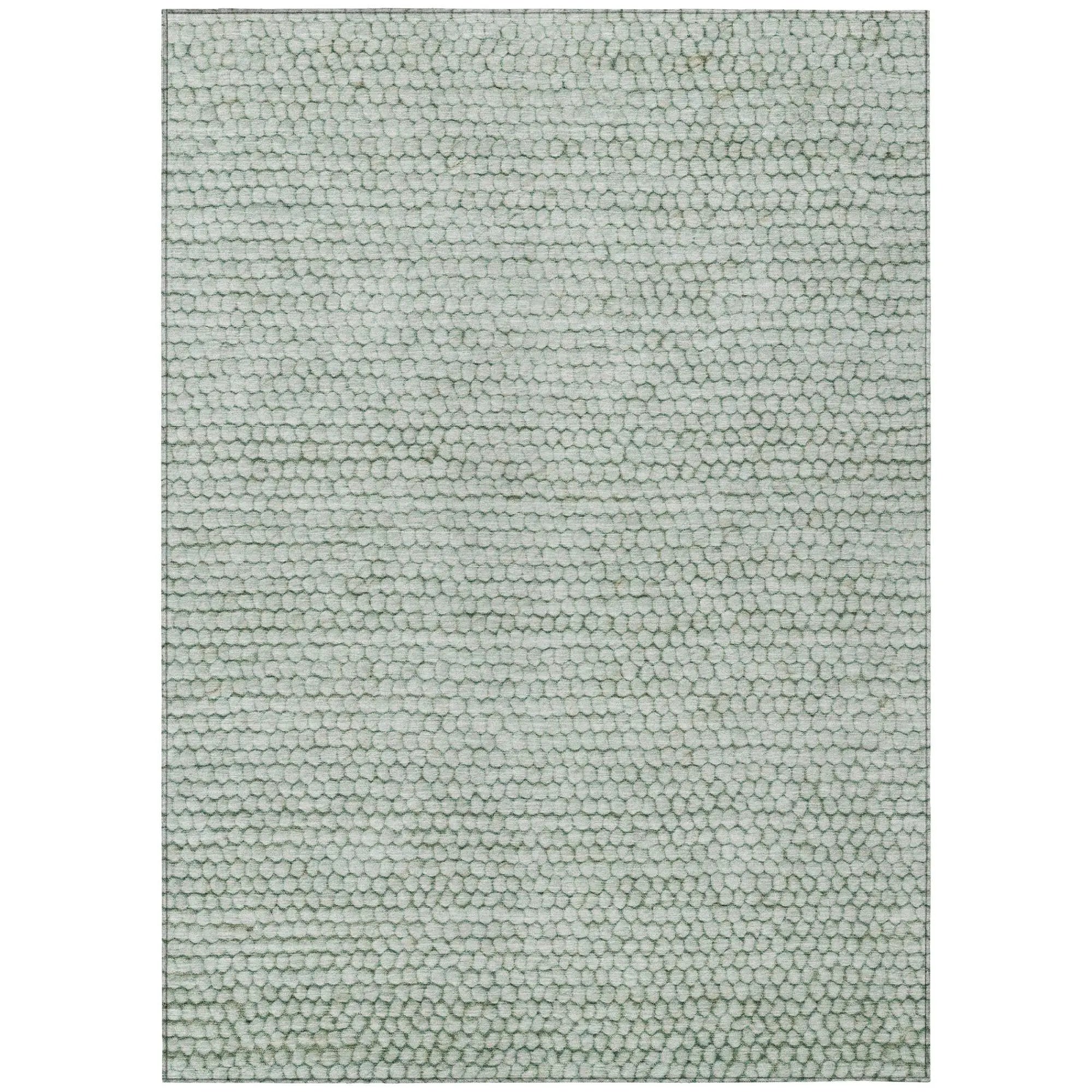 3' X 5' Green And Blue Striped Washable Indoor Outdoor Area Rug Homeroots Outdoor