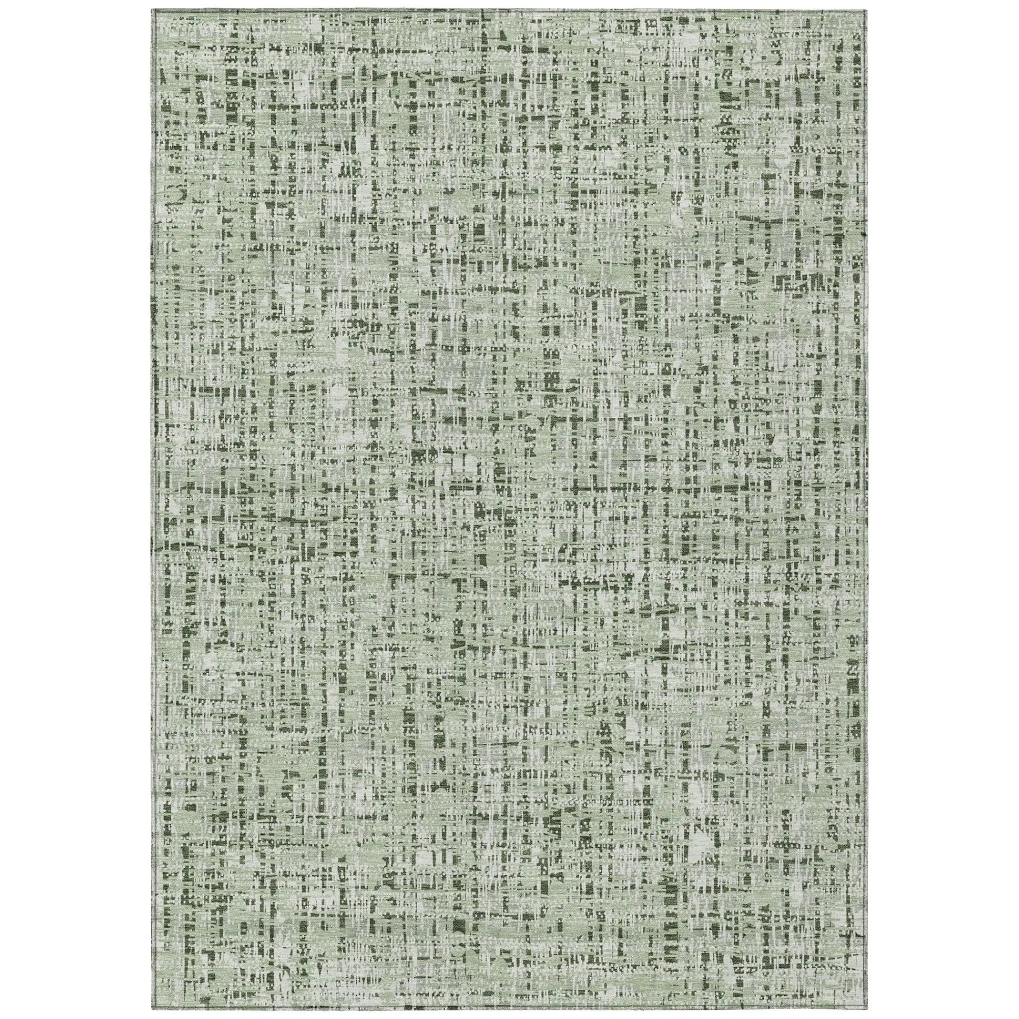 3' X 5' Green And Brown Abstract Washable Indoor Outdoor Area Rug Homeroots Outdoor
